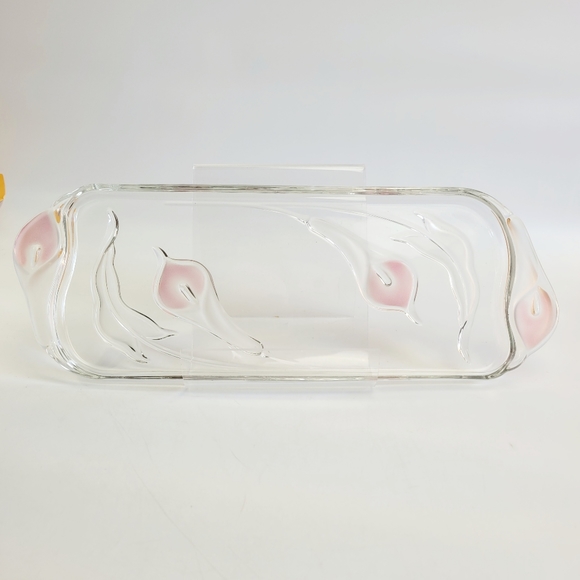 Vintage Mikasa Soft Pink Calla Lily Canapé Dish 16.5" - Picture 14 of 14